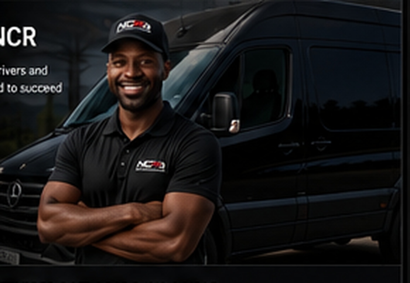 Professional male cargo van driver
